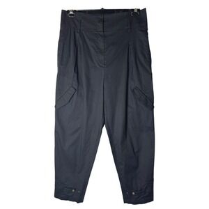 Dorothee Schumacher Pants Women Medium Black Cropped‎ Cargo High Rise Trousers